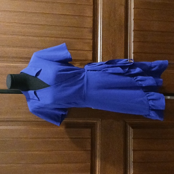 Charles Henry Dresses & Skirts - Charles Henry Royal Blue Wrap Mini Dress MP